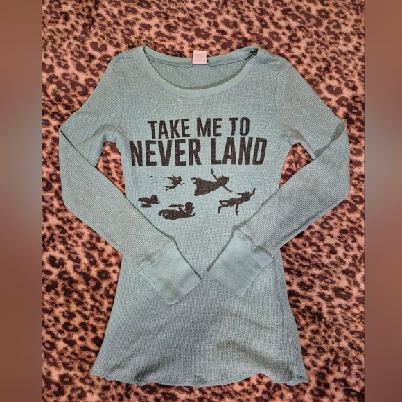 Disney Women's Take Me To Neverland Metallic Thermal Top S - Picture 5 of 11